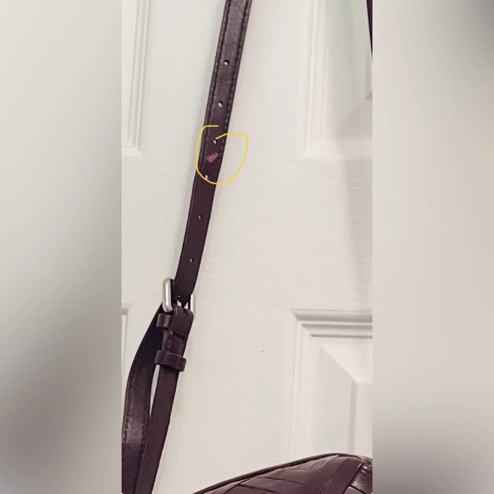 Massimo Dutti Braided nappa leather bucket bag, Burgundy. NWT